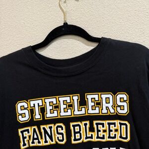Steelers Fans Bleed Black‎ & Gold Reebok T-Shirt Mens Large Football